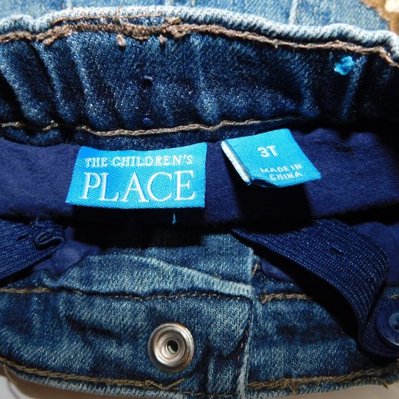 The Children's Place Girls 3T Denim Leopard Print Trim Skirt - Picture 2 of 10